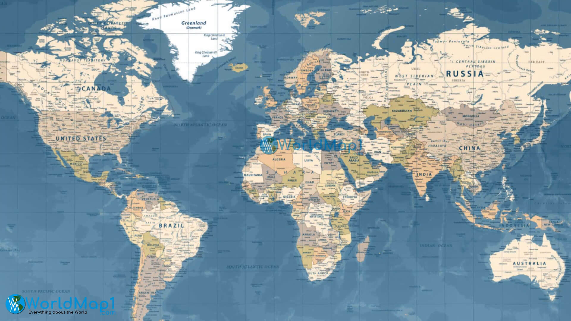 Carte détaillée des pays du monde